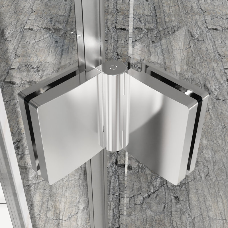72 Inches High Bi - Fold Swing Pivot Shower Door With 1/4" Tempered Glass, Zinc Alloy Handles, And Water Blocking Design 32 In. Wide Glass Hardware, Easy Installation Guide, Pollution Feature