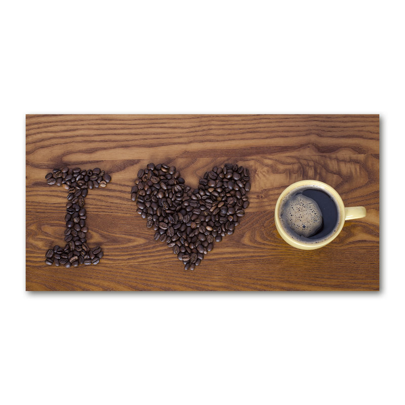 Alieyah Brown - I Love Coffee - No Frame Print on Glass