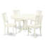 Ensemble de table de salle à manger 5 pièces pour 4 personnes comprenant une table de cuisine ovale avec rallonge papillon et 4 chaises de coin-repas, 42 x 60 pouces, lin blanc-1005223043-1005223045-1005223044