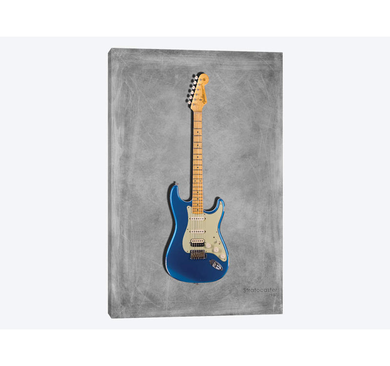 « garde-boue stratocaster 57 », impression sur toile tendue, H 26 po x l 18 po x P 1,5 po, Pas de tapis, Toile tendue