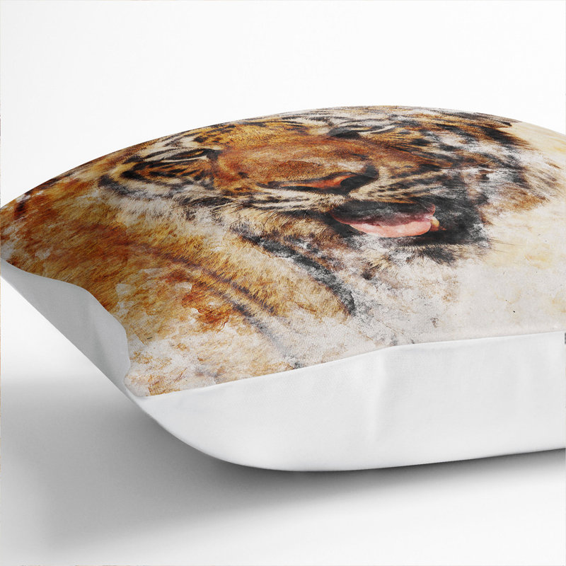 Tiger Vol.7 Scatter Cushion, White, 40cm H x 40cm W x 15cm D