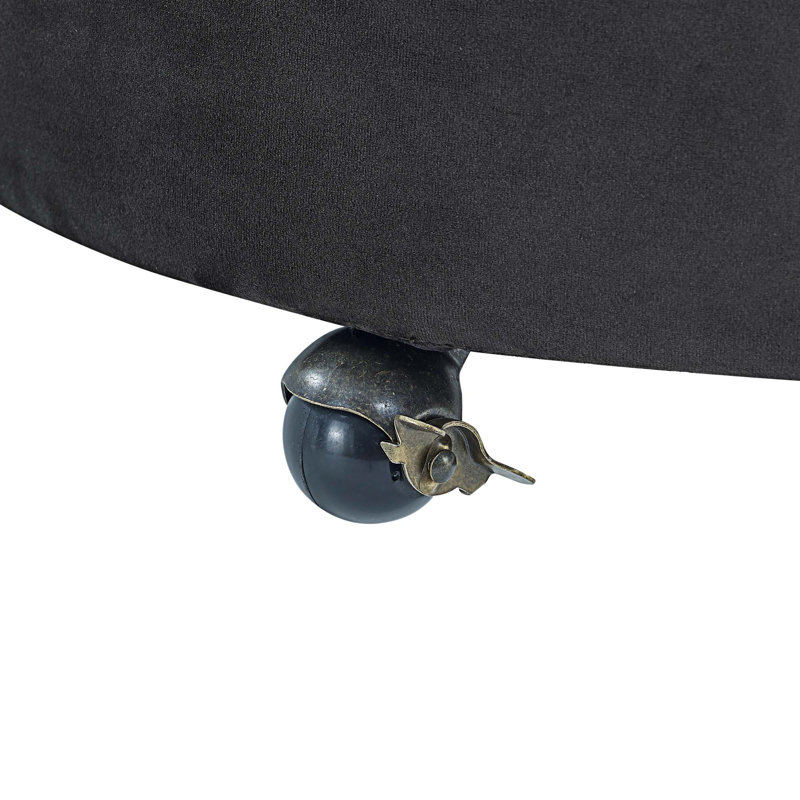 Jakora Velvet Swivel Barrel Chair, Black Velvet