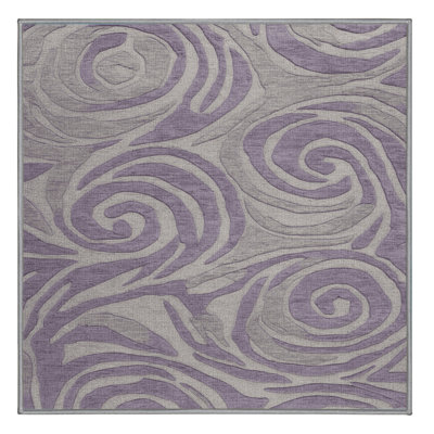 Tapis abstrait gris lavable à la machine
