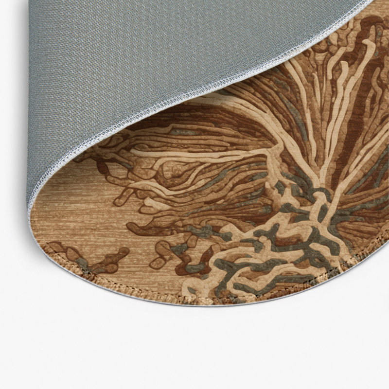 Tapis d'intérieur et d'extérieur brun Nature, Rond 5 pi