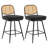 Upholstered Swivel Counter Stool With Rattan Backrest-106484830-106484829
