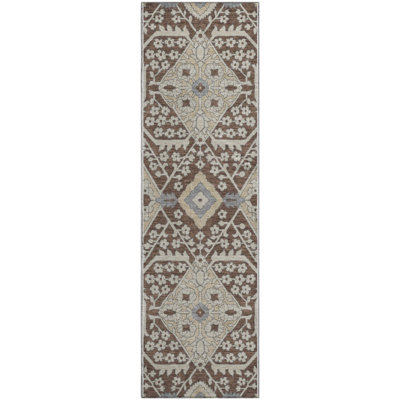 Premium Machine Washable Prisco Chocolate Rug