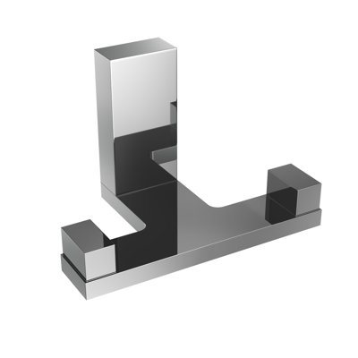 Erupt Wall Mounted Double Towel & Robe Hook - Chrome, Premium Brass Construction, Includes Installation Hardware