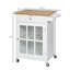 Chariot pour îlot de cuisine 27 "avec tiroir et porte vitrée, chariot de cuisine avec tablette réglable et porte-serviettes, blanc