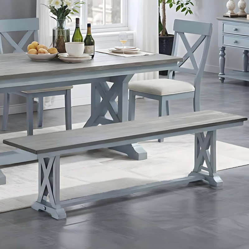 Demaj Dining Bench, Brown/Blue