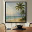 «Tropical Palm Tree Beach Seascape Coastal View», reproduction d'art sur toile encadrée-1630034219-1630034216