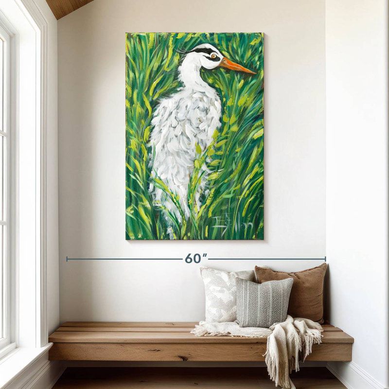 Brampt Fluffy White Egret, 48" H x 32" W