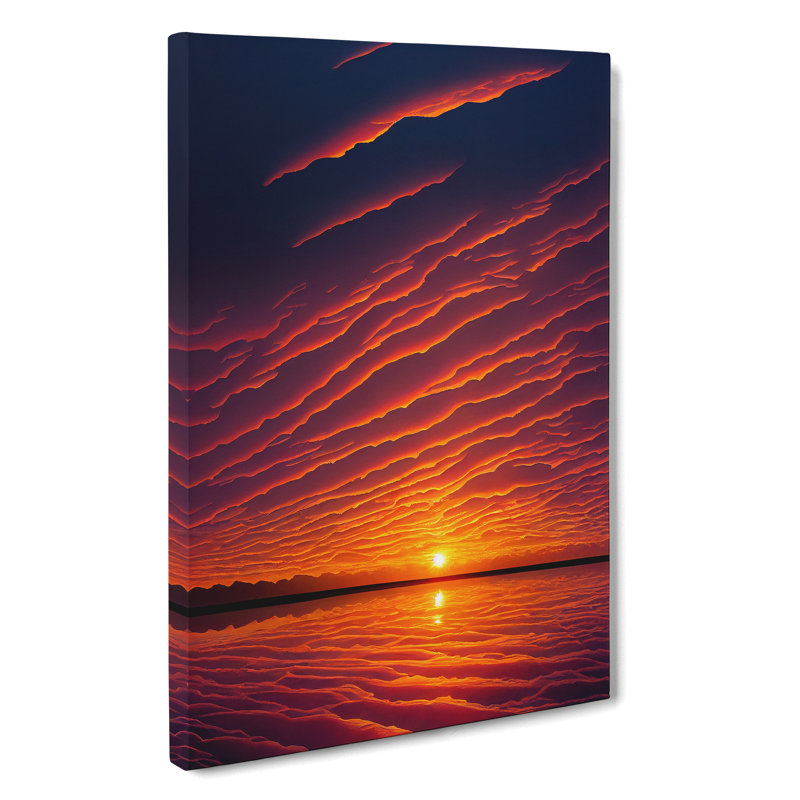 A Luscious Ocean Sunset - Wrapped Canvas, 76cm H x 50cm W x 3cm D