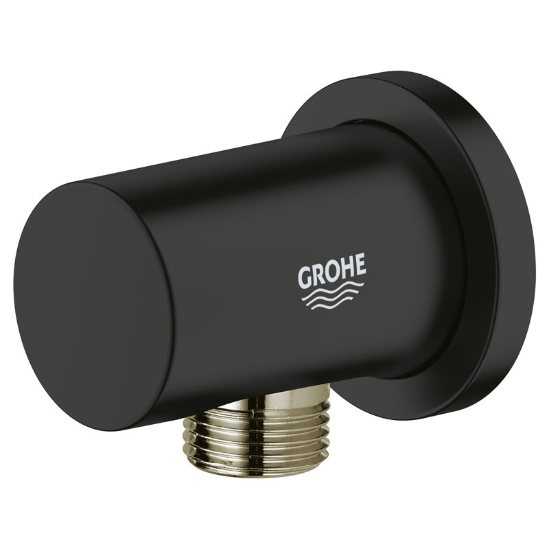 Rainshower 1/2-Inch Handheld Shower Wall Union, Matte Black