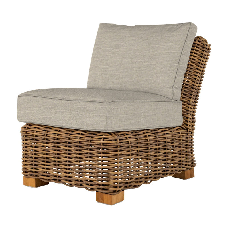 Montauk Patio Chair with Cushions, Welt, Avila Natural White, Standard Plus