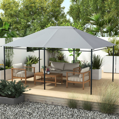 Remplacement de la housse de pavillon de jardin 10 pi x 13 pi, gris, - Système de circulation d'air et de drainage, remplacement extérieur 13 pi, avec trous de ventilation, utilisation