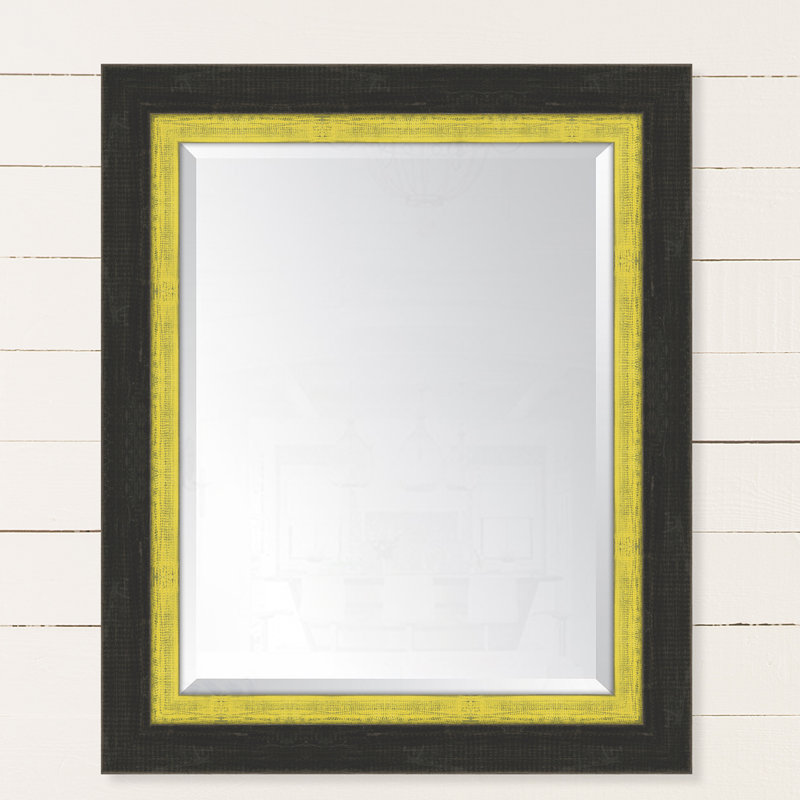 Miroir mural Mazie, H 36 po x l 30 po, Jaune