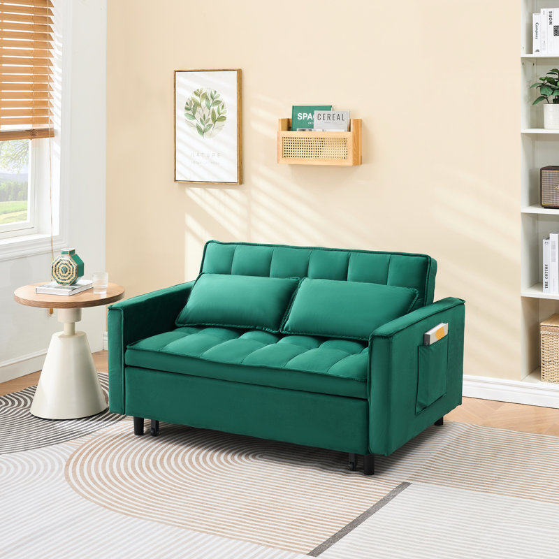 Lit en velours de 55 po, 2 avec coussin éponge, structure en bois massif et en métal pour différents espaces