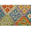 Tapis unique orange, jaune, mauve et vert de 4 pi 2 po x 5 pi 6 po