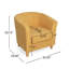Chaise moderne avec accoudoirs jaune moutarde pour la maison - Revêtement doux, inclinable, confortable, confortable, relaxant, pieds carrés avec finition naturelle