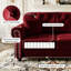 Canapé Chesterfield de 41,3 po en velours avec garniture cloutée et accoudoirs roulés, canapé de style Mid-Century moderne capitonné, comprenant 1 oreiller-1492968530