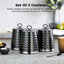 Tower Solitaire Canisters, Mirror Finished Steel Lid with Round Loop, Airtight-92282935
