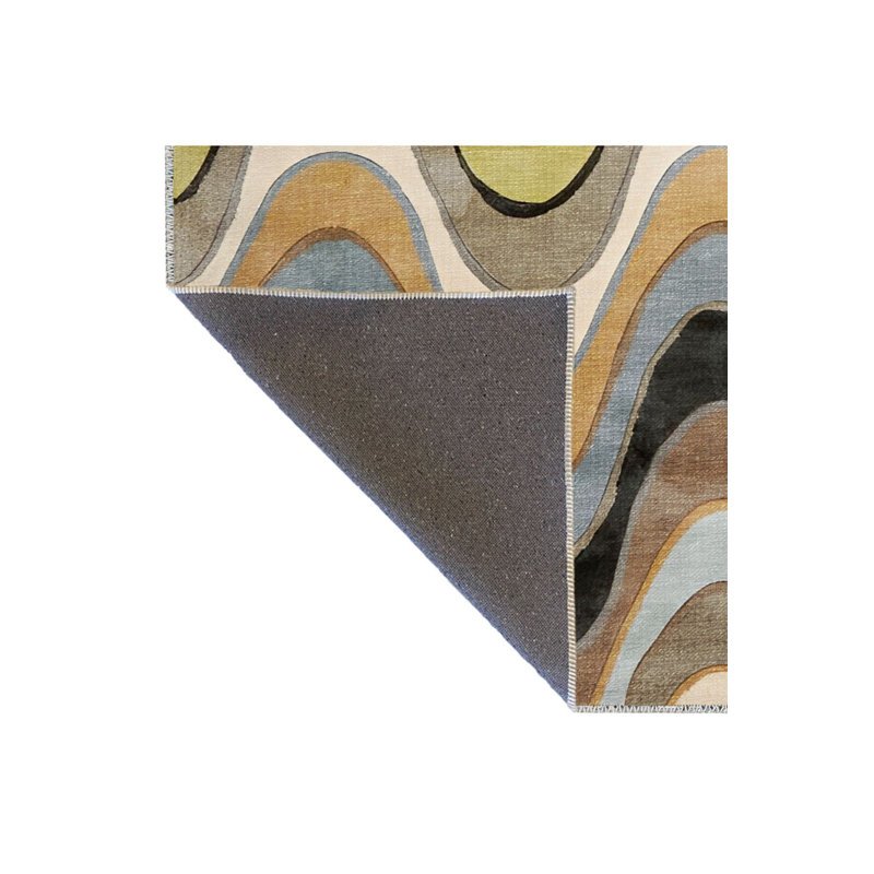 Tapis décoratif lavable à la machine beige, Rectangle 2 pi 6 po x 4 pi 11 po