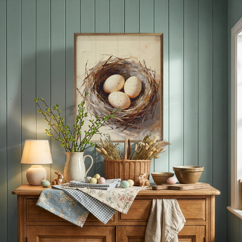 Three Egg Nest, 10" H x 8" W