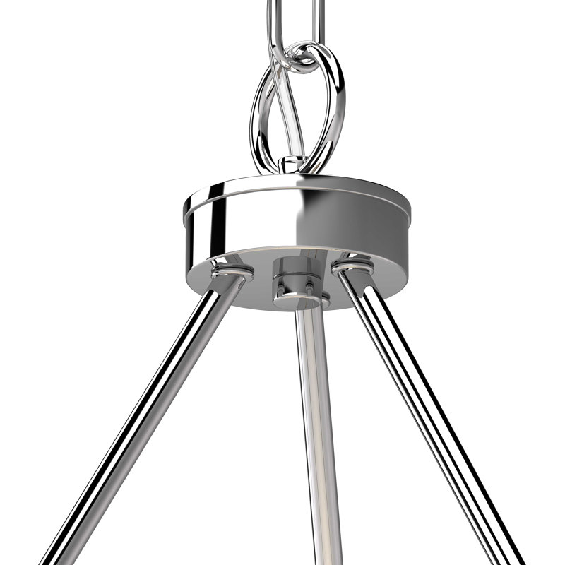 Paytience 3-Light Indoor Polished Nickel Geometric Chandlier