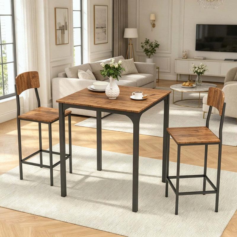 Ensemble de table de bar et tabouret 3 pièces
