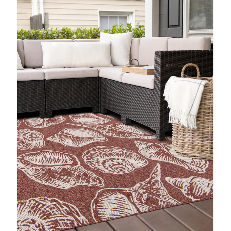 Tapis contemporain rouille et ivoire Ayton, Carré 12 pi