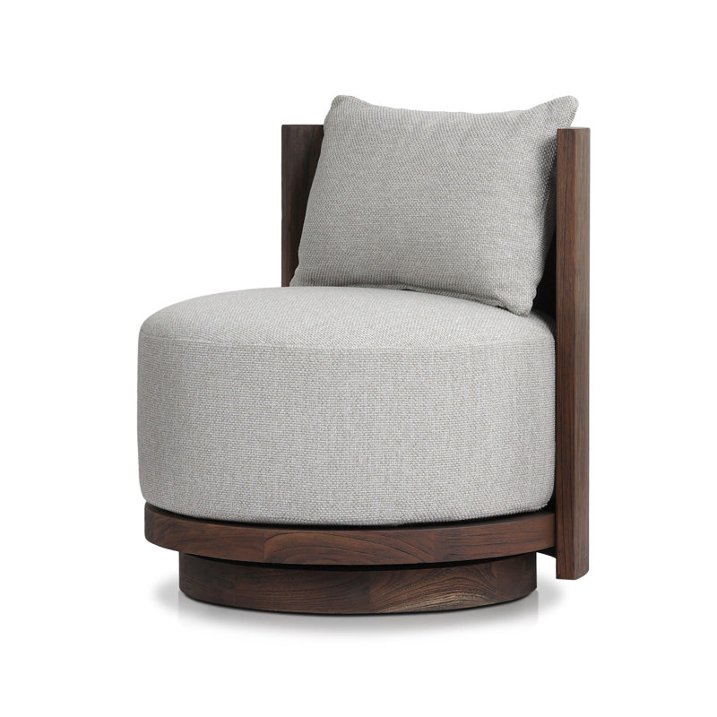 OZZY Outdoor Teak Swivel Armless