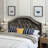 Grey Headboard With Velvet Covering And Modern Style Full Sized Headboard, Accentuating Button Refinement Nailhead-259393779-259393782