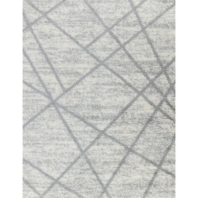 Tapis à poils longs gris, 5,25 pi X 7 pi., Poils de 1,2 po, teint, crée une maison relaxante, fabriqué en Turquie