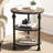 Small Side Table,Round End Table With 3 Shelves,Night Stand Accent Coffee Table With Steel Frame For Small Spaces-599315686
