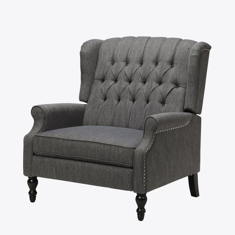 Mattice Upholstered Recliner, Charcoal