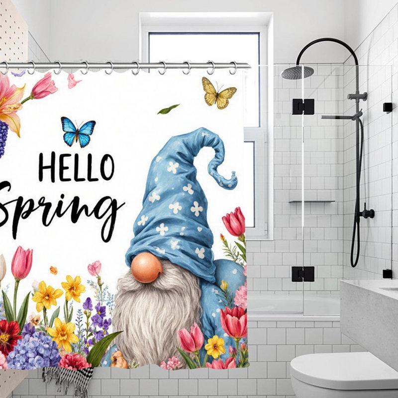 Rideaux de douche Hello Spring, Bleu floral 5
