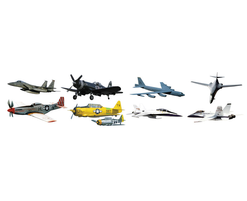 Military Aircraft Patriotic Non-Wall Damaging Wall Decal