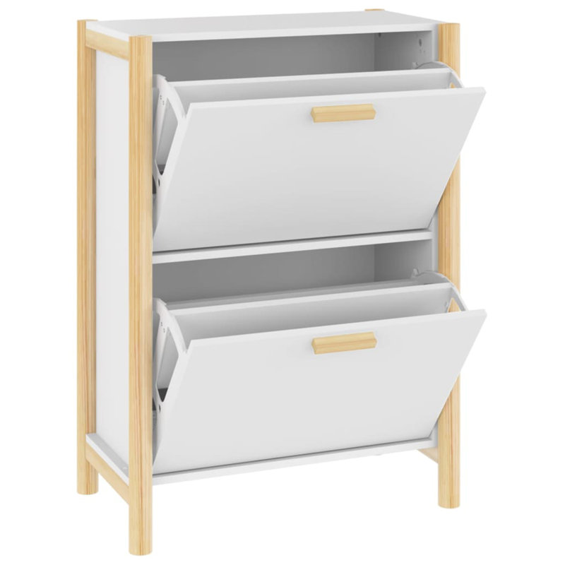12 Pair Shoe Storage Cabinet, White