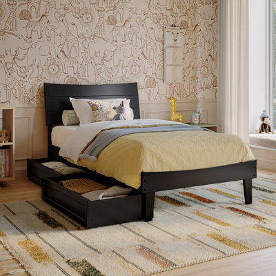 Phoenix Wood Platform Bed with Storage Drawers