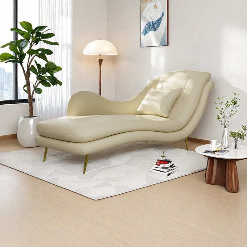 Chaise longue Robichaux , Orienté à droite, Beige