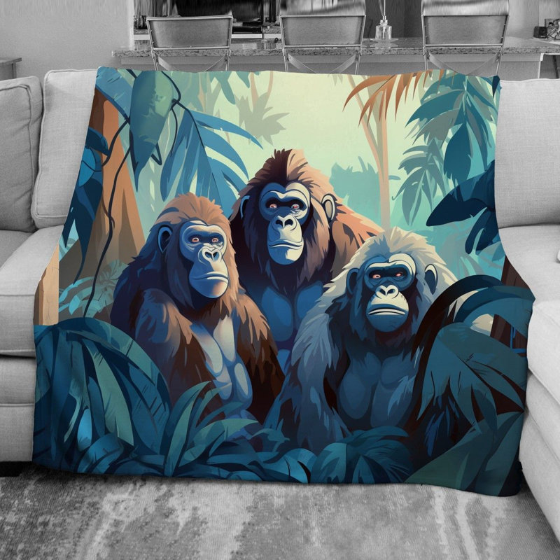  Couverture en molleton Gorilla, Lit simple