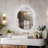 Stylish Stone Border Irregular Led Wall Mirror Bathroom Vanity Mirror With Blaklit 3 Color Temperature Lights Anit-fog Dimmable, 3 Touch Sensor Switch Plug In-1219781561