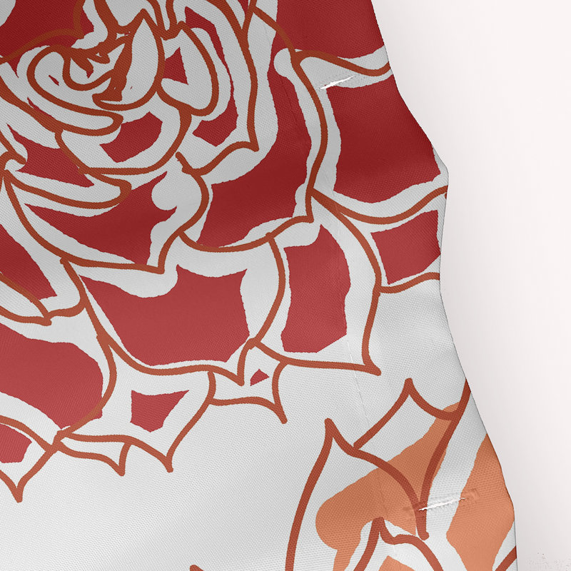 Rideau de douche simple à motif floral Miki, Orange