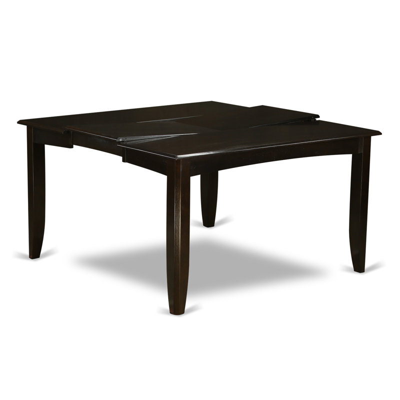 5 Piece Dining Set Includes a Square Dining Table with Butterfly Leaf and 4 Linen Fabric Kitchen Room Chairs, Cappuccino