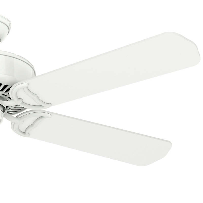54" Panama Ceiling Fan And Handheld Remote, Snow White