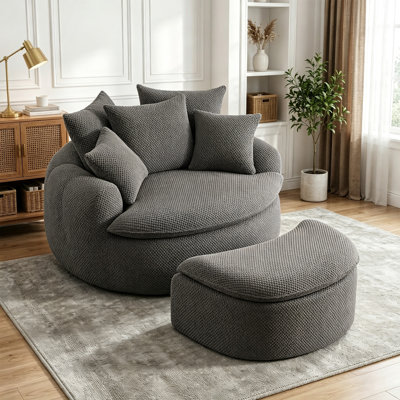 Chaise longue surdimensionnée avec repose-pieds 53,15 po