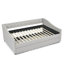Lit de jour double avec lit gigogne simple capitonné, avec dossier à boutons et clous en cuivre sur les accoudoirs ondulés, beige (80,5 po x 55,5 po x 27,5 po)-186972192-186972206