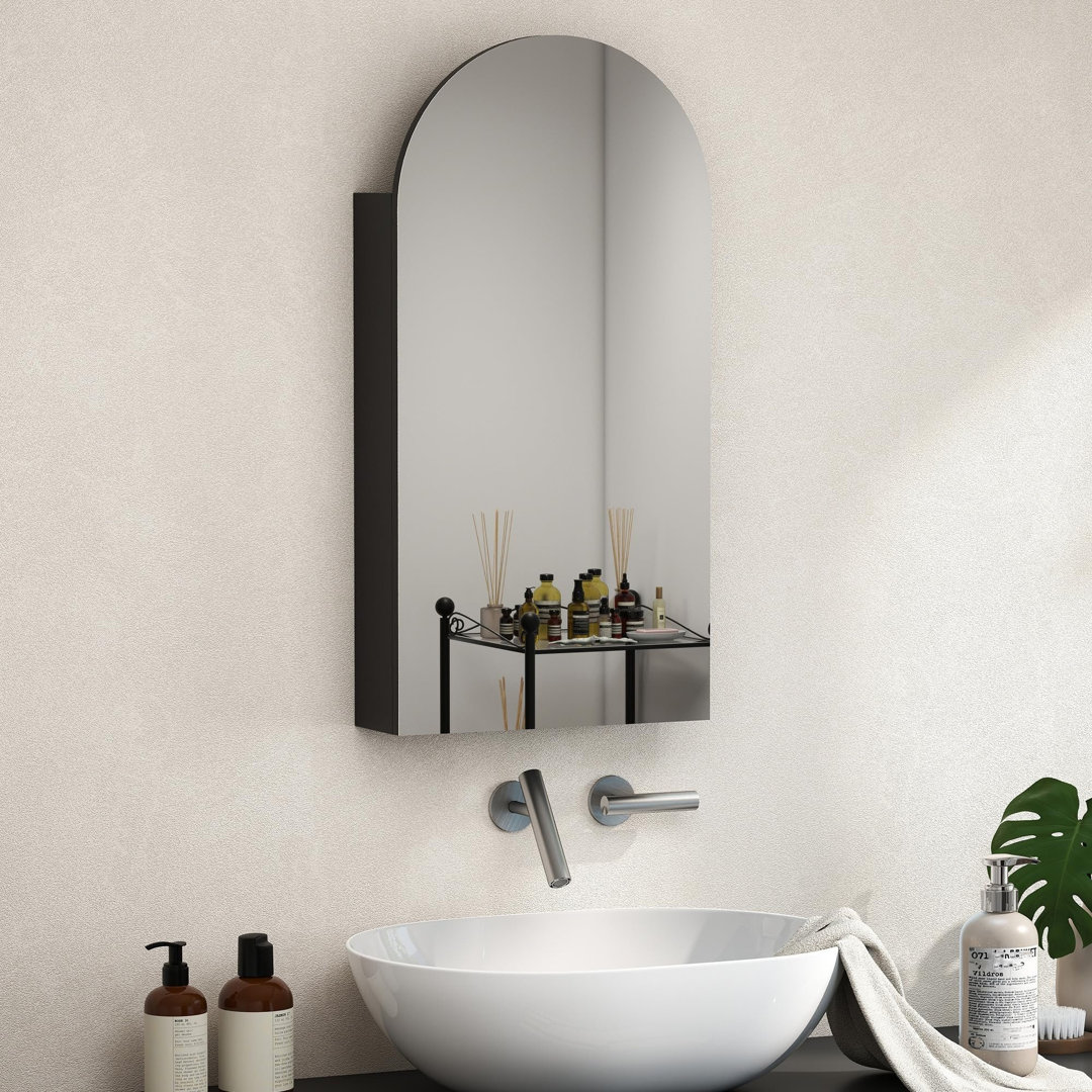 40mm W 80mm H Wall Mounted Required Framed Medicine Cabinet Mirror