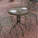 Amlie 23.75" Round Tempered Glass Metal Table with Smooth Ripple Design Top