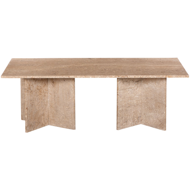 Table basse Cain, Travertin beige